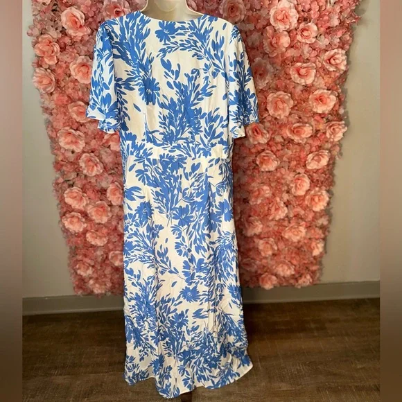 NWT a new day (14) Brand New Blue & White Floral Maxi Dress - Picture 4 of 5